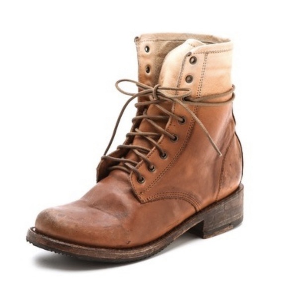 Freebird by Steven Shoes - Freebird Ombré Charlie Boots Women’s 7 Distressed Leather Lace Up Booties